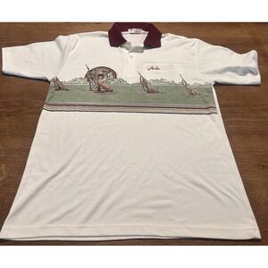 RARE Vintage 90s Aruba Tropical Beach Polo Size Large